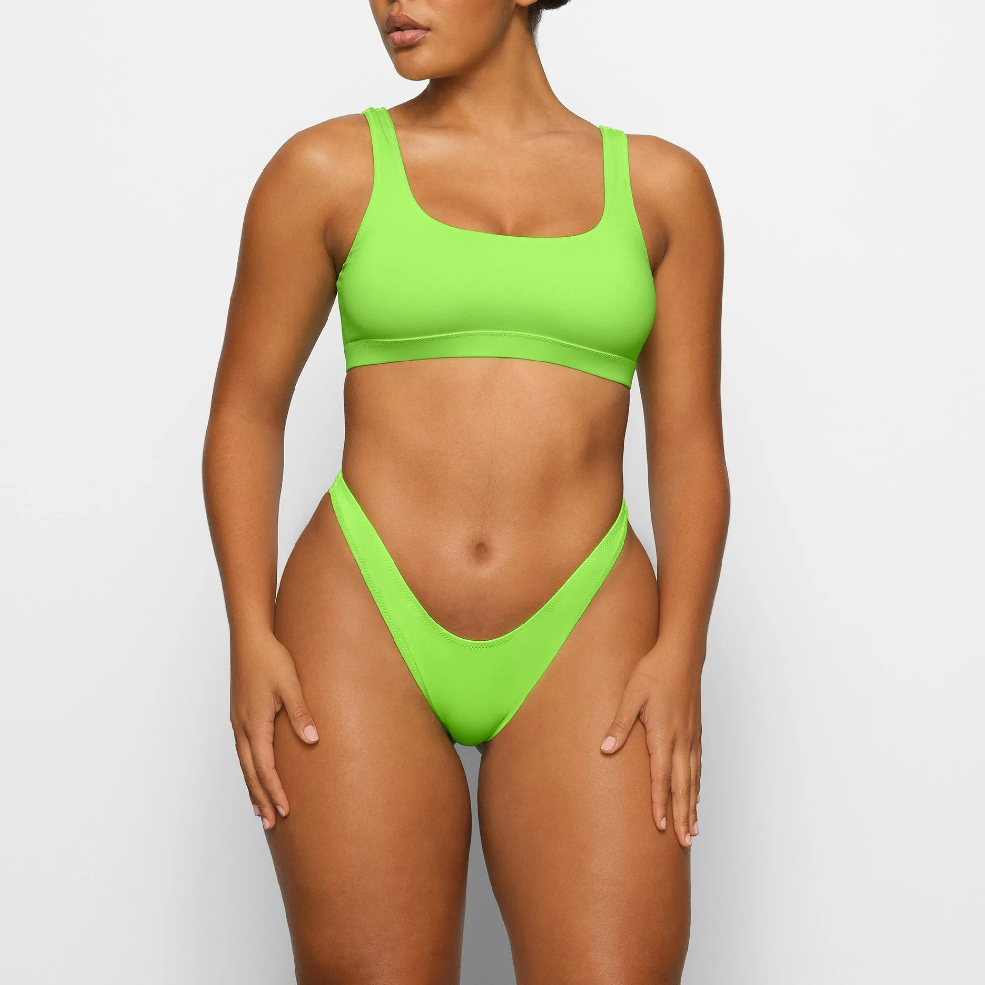 SIGNATURE SWIM CHEEKY TANGA BOTTOMS | NEON GREEN-Skims New
