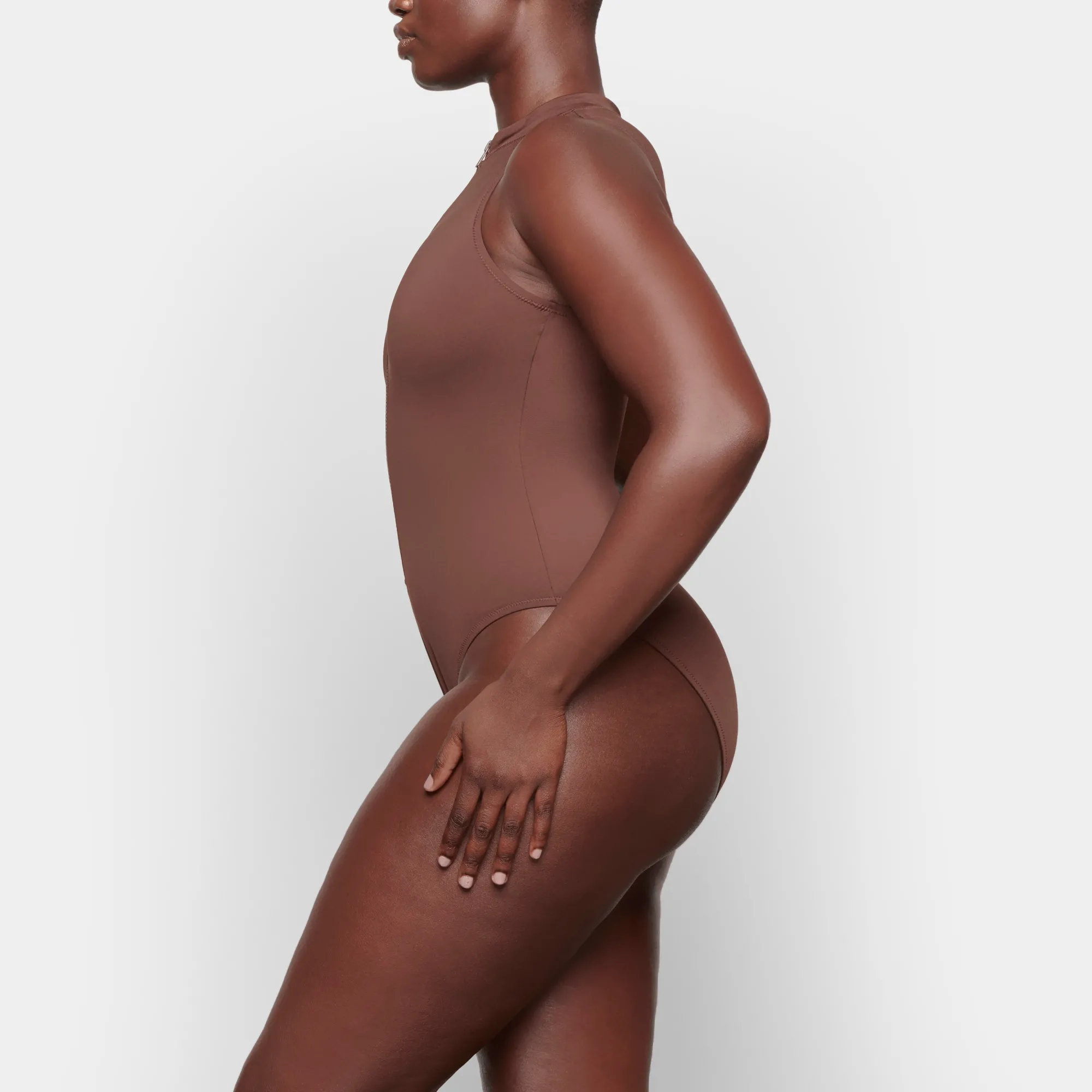SIGNATURE SWIM ZIP FRONT SLEEVELESS ONE PIECE |-Skims Outlet