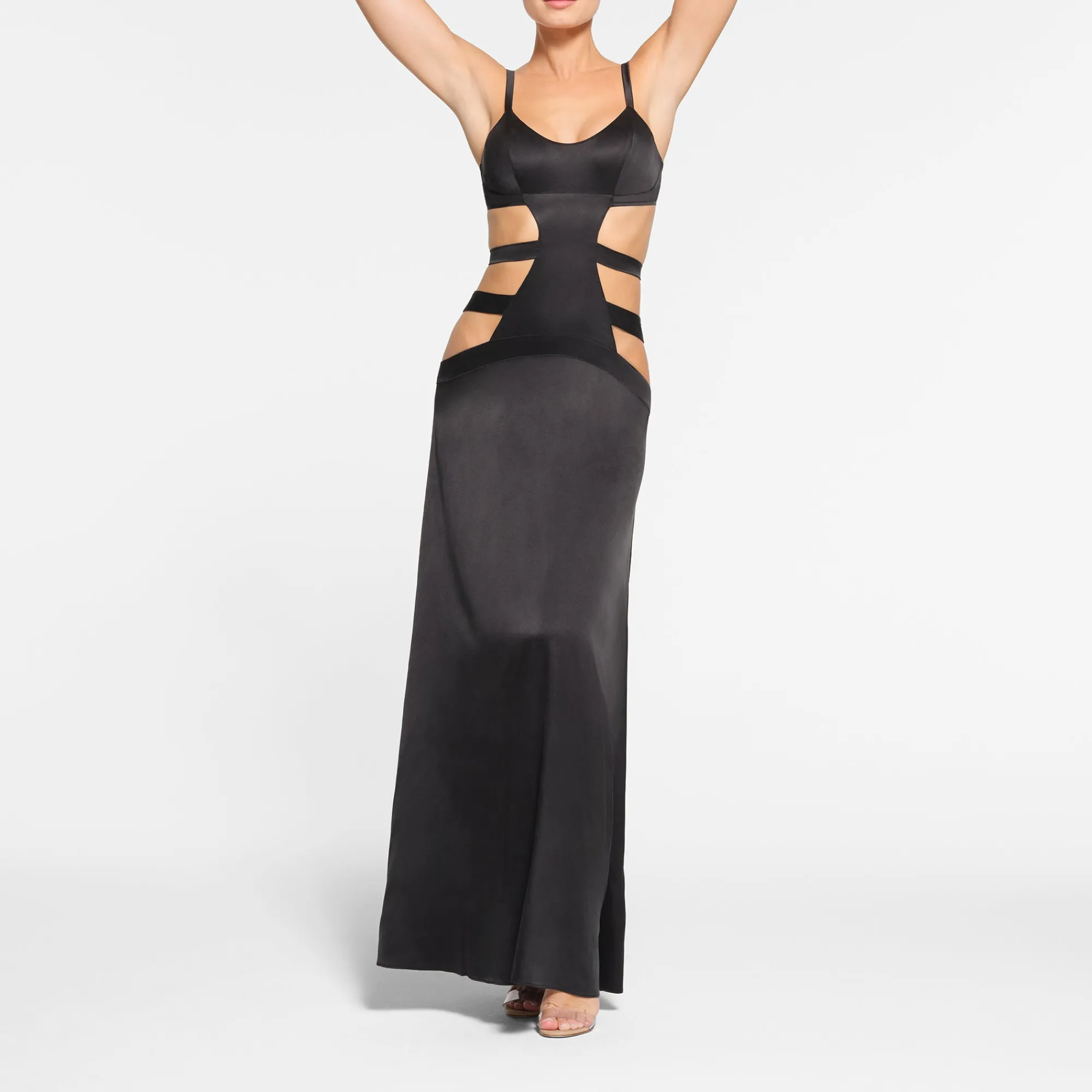 SILK STRAPPY LONG SLIP DRESS |-Skims Discount