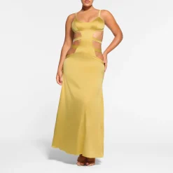 SILK STRAPPY LONG SLIP DRESS |-Skims Hot