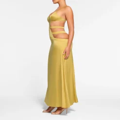 SILK STRAPPY LONG SLIP DRESS |-Skims Hot