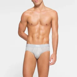 COTTON MENS BRIEF | LIGHT HEATHER GREY-Skims Outlet