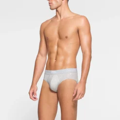 COTTON MENS BRIEF | LIGHT HEATHER GREY-Skims Outlet