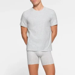COTTON MENS T-SHIRT | LIGHT HEATHER GREY-Skims Hot