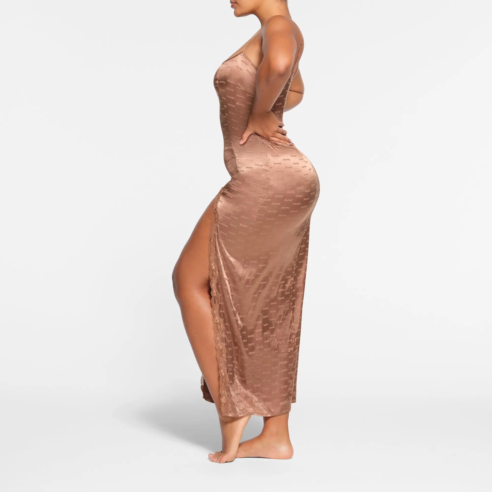 JACQUARD LACE LONG DRESS |-Skims Online