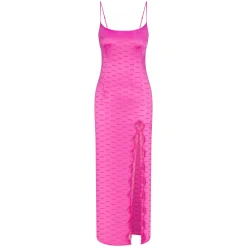 JACQUARD LACE LONG DRESS | HOT PINK-Skims Online