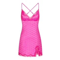 JACQUARD LACE SLIP DRESS | HOT PINK-Skims Discount