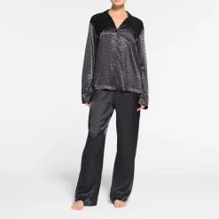 JACQUARD LONG SLEEVE BUTTON UP SLEEP SET |-Skims Sale