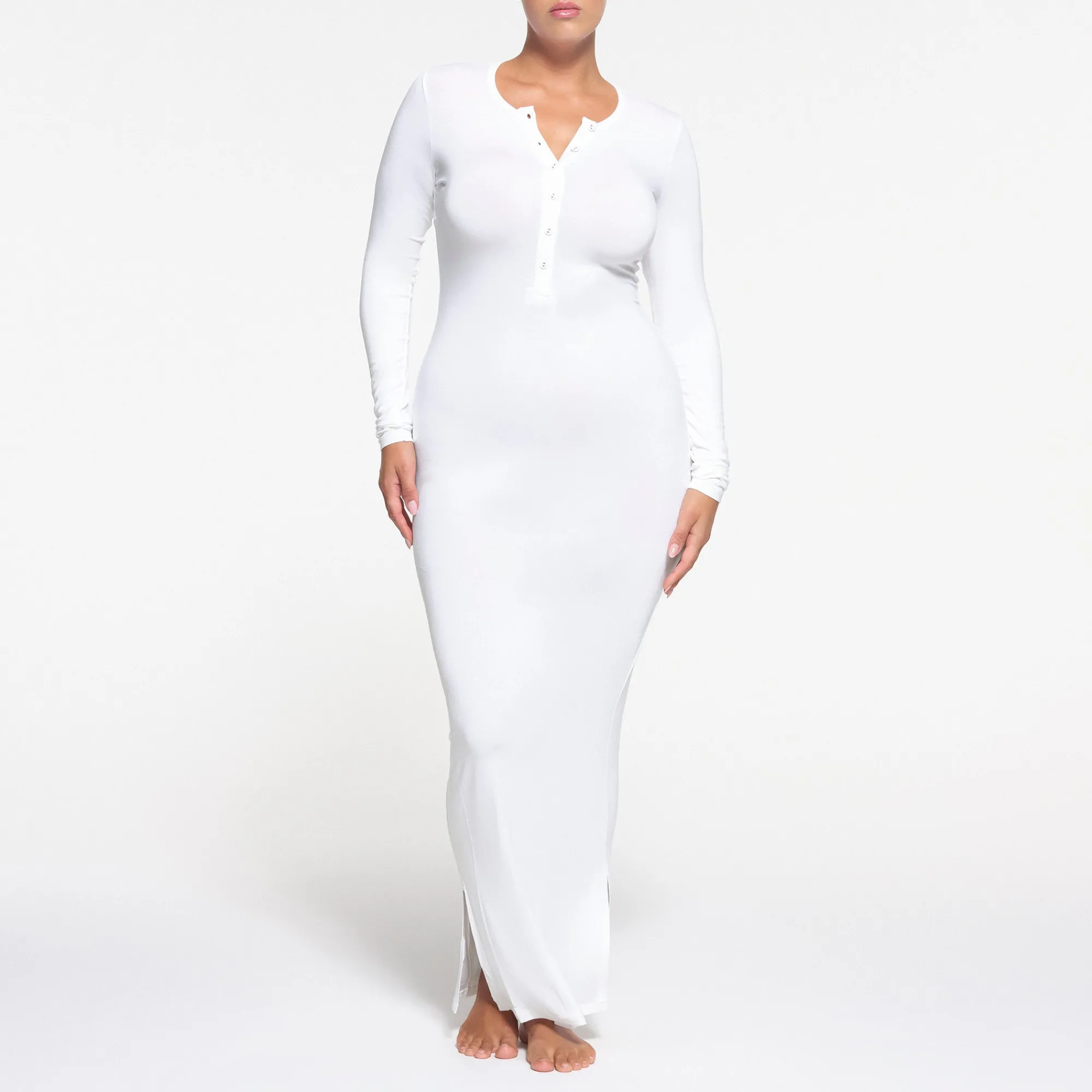 SLEEP HENLEY LONG DRESS |-Skims Clearance