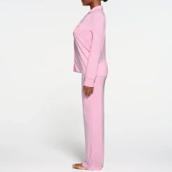 SLEEP LONG SLEEVE BUTTON UP SET | BUBBLE GUM-Skims Sale