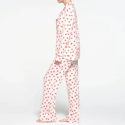 SLEEP LONG SLEEVE BUTTON UP SET | RUBY AND MARBLE HEART-Skims Clearance