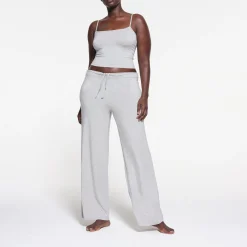 SLEEP STRAIGHT LEG PANT | LIGHT HEATHER GREY-Skims New