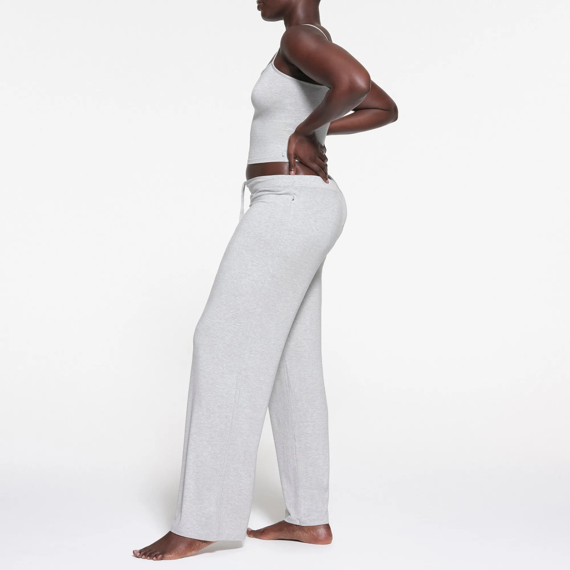 SLEEP STRAIGHT LEG PANT | LIGHT HEATHER GREY-Skims New