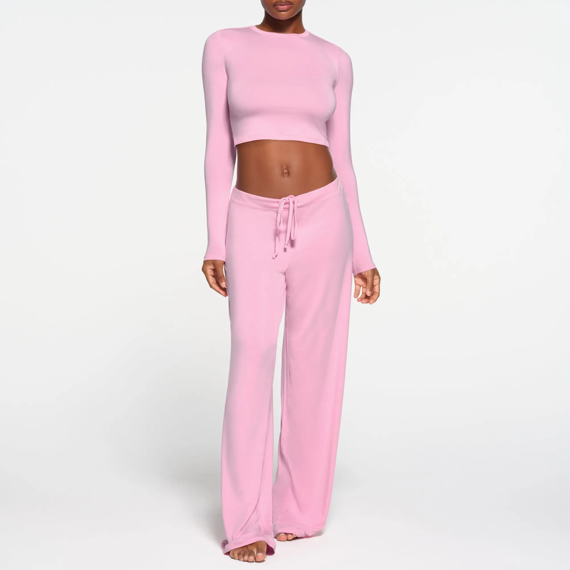 SLEEP SUPER CROPPED LONG SLEEVE | BUBBLE GUM-Skims Discount