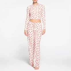 SLEEP SUPER CROPPED LONG SLEEVE | RUBY AND MARBLE HEART-Skims Sale