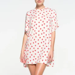 SLEEP T-SHIRT MINI DRESS | RUBY AND MARBLE HEART-Skims Hot