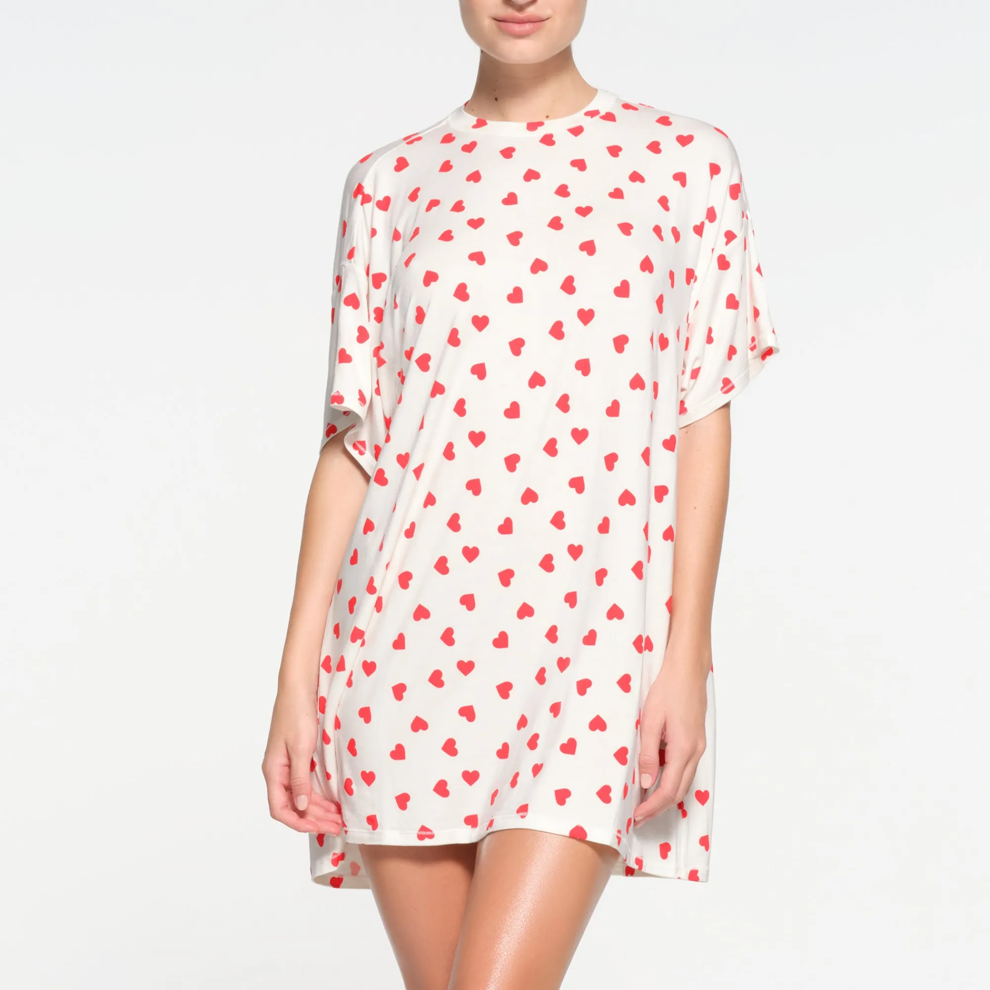 SLEEP T-SHIRT MINI DRESS | RUBY AND MARBLE HEART-Skims Hot