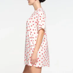 SLEEP T-SHIRT MINI DRESS | RUBY AND MARBLE HEART-Skims Hot