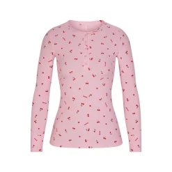 SOFT LOUNGE LONG SLEEVE HENLEY | CHERRY BLOSSOM PRINT-Skims New