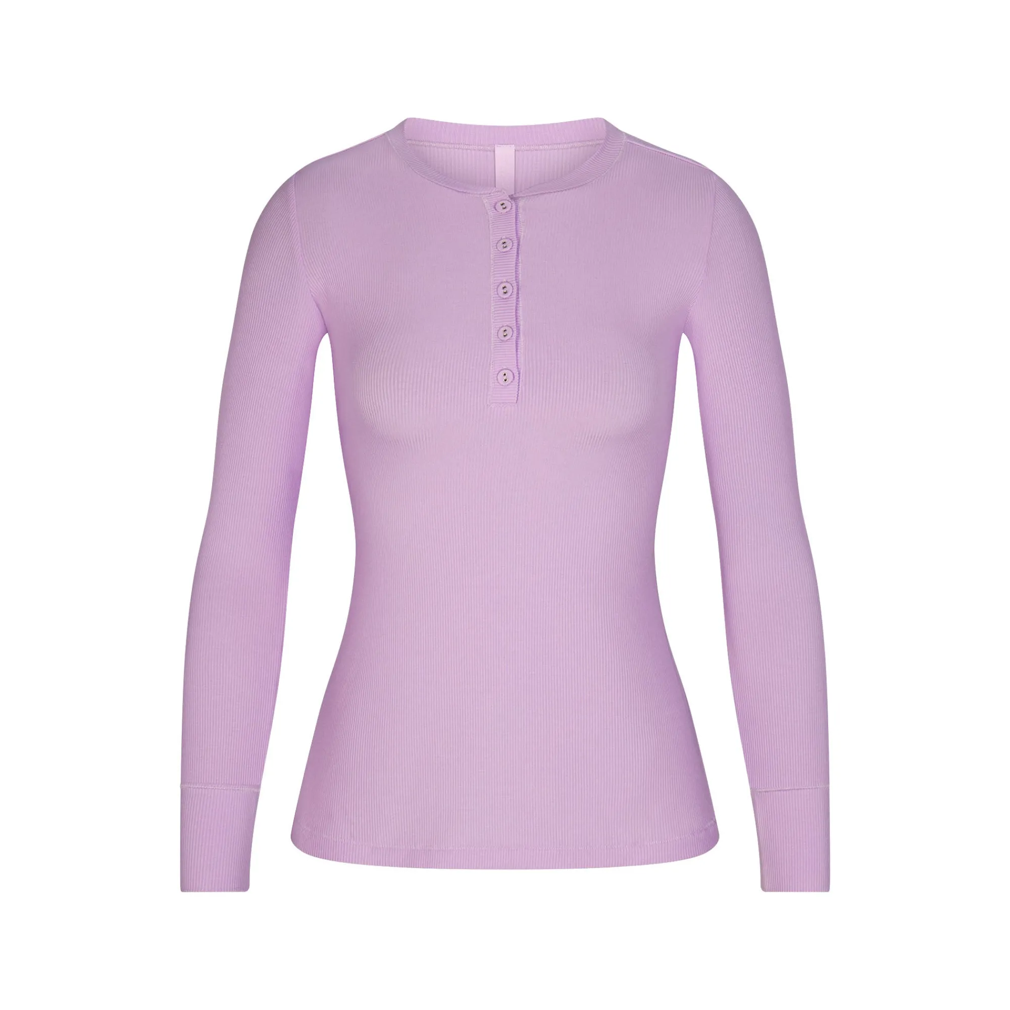 SOFT LOUNGE LONG SLEEVE HENLEY | SUGAR PLUM-Skims Hot