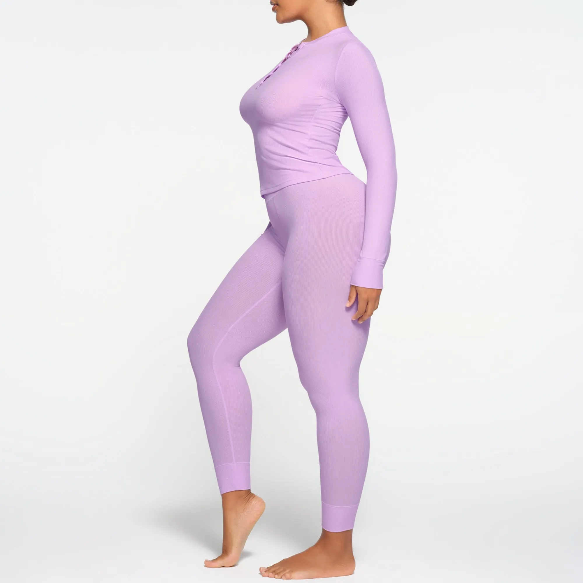 SOFT LOUNGE LONG SLEEVE HENLEY | SUGAR PLUM-Skims Hot