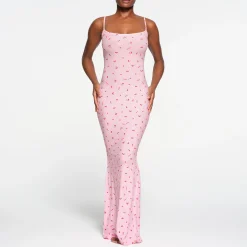 SOFT LOUNGE LONG SLIP DRESS | CHERRY BLOSSOM PRINT-Skims Outlet