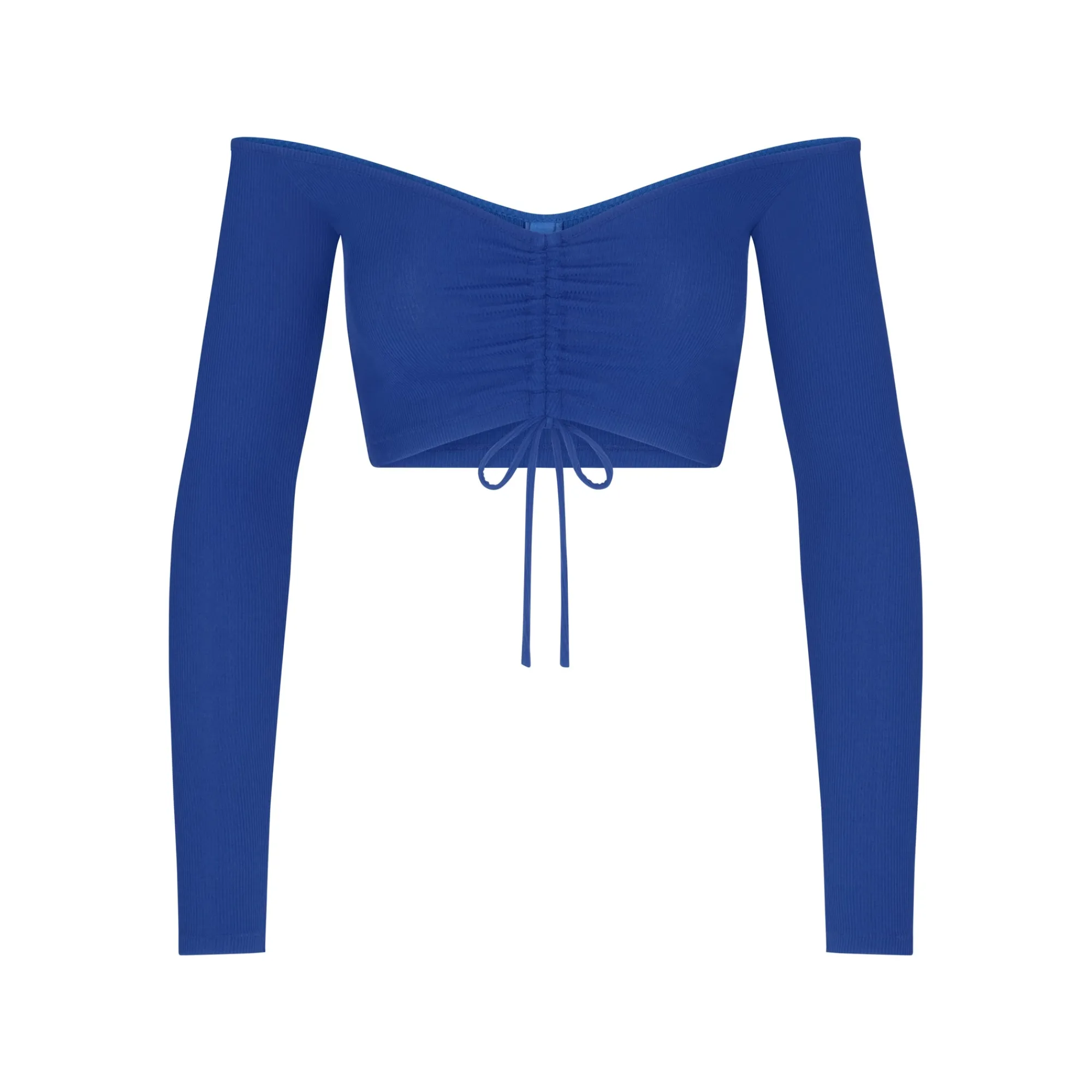 SOFT LOUNGE RUCHED LONG SLEEVE CROP TOP |-Skims Fashion