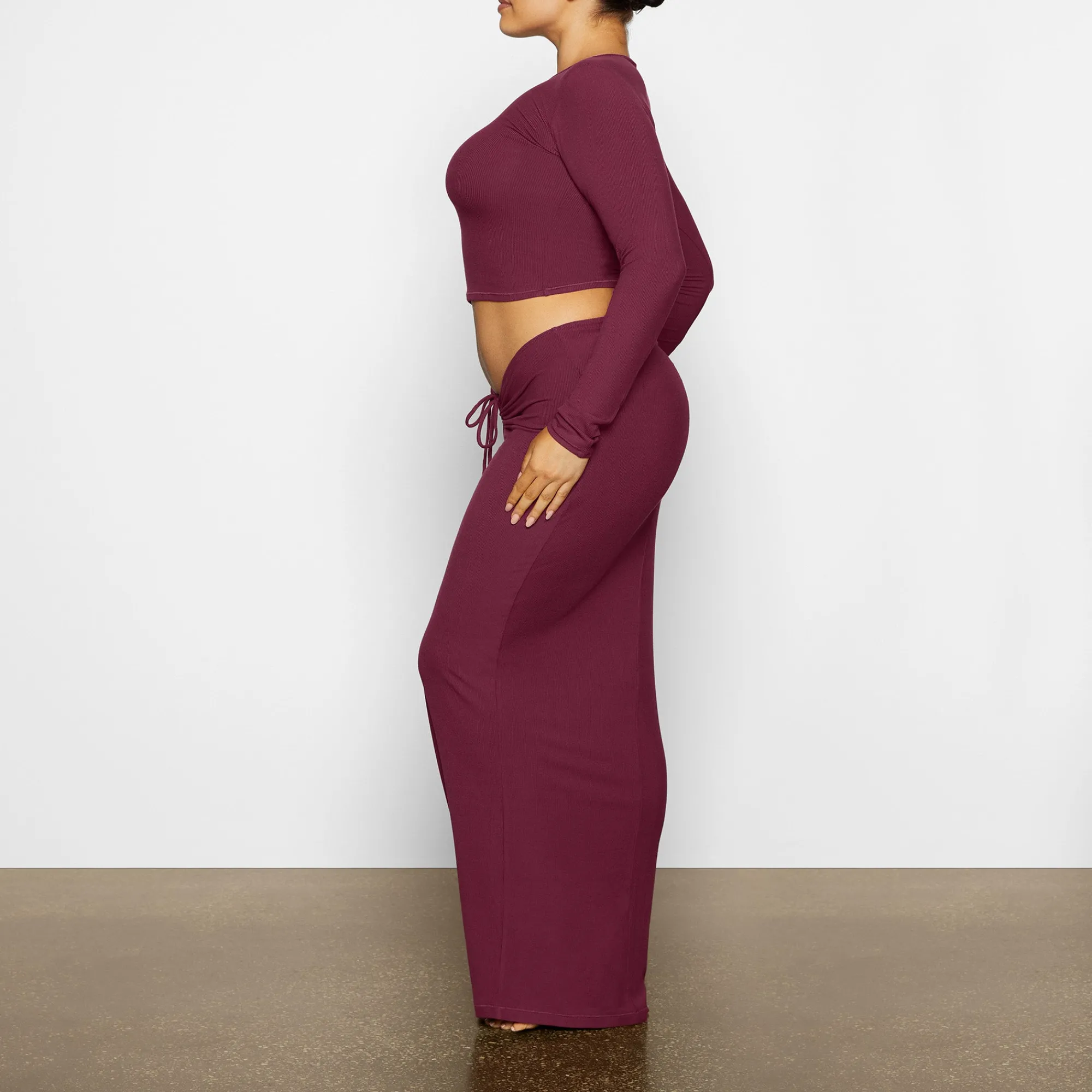 SOFT LOUNGE RUCHED LONG SKIRT |-Skims Outlet