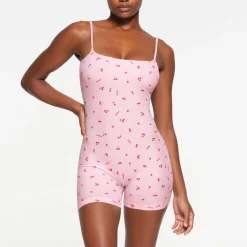 SOFT LOUNGE SCOOP ONESIE | CHERRY BLOSSOM PRINT-Skims Clearance