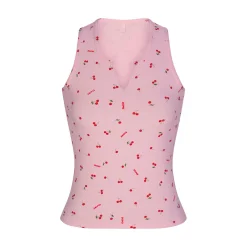 SOFT LOUNGE SPLIT NECK TANK | CHERRY BLOSSOM PRINT-Skims Outlet