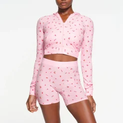 SOFT LOUNGE ZIP UP HOODIE | CHERRY BLOSSOM PRINT-Skims Online