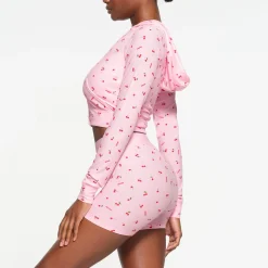 SOFT LOUNGE ZIP UP HOODIE | CHERRY BLOSSOM PRINT-Skims Online