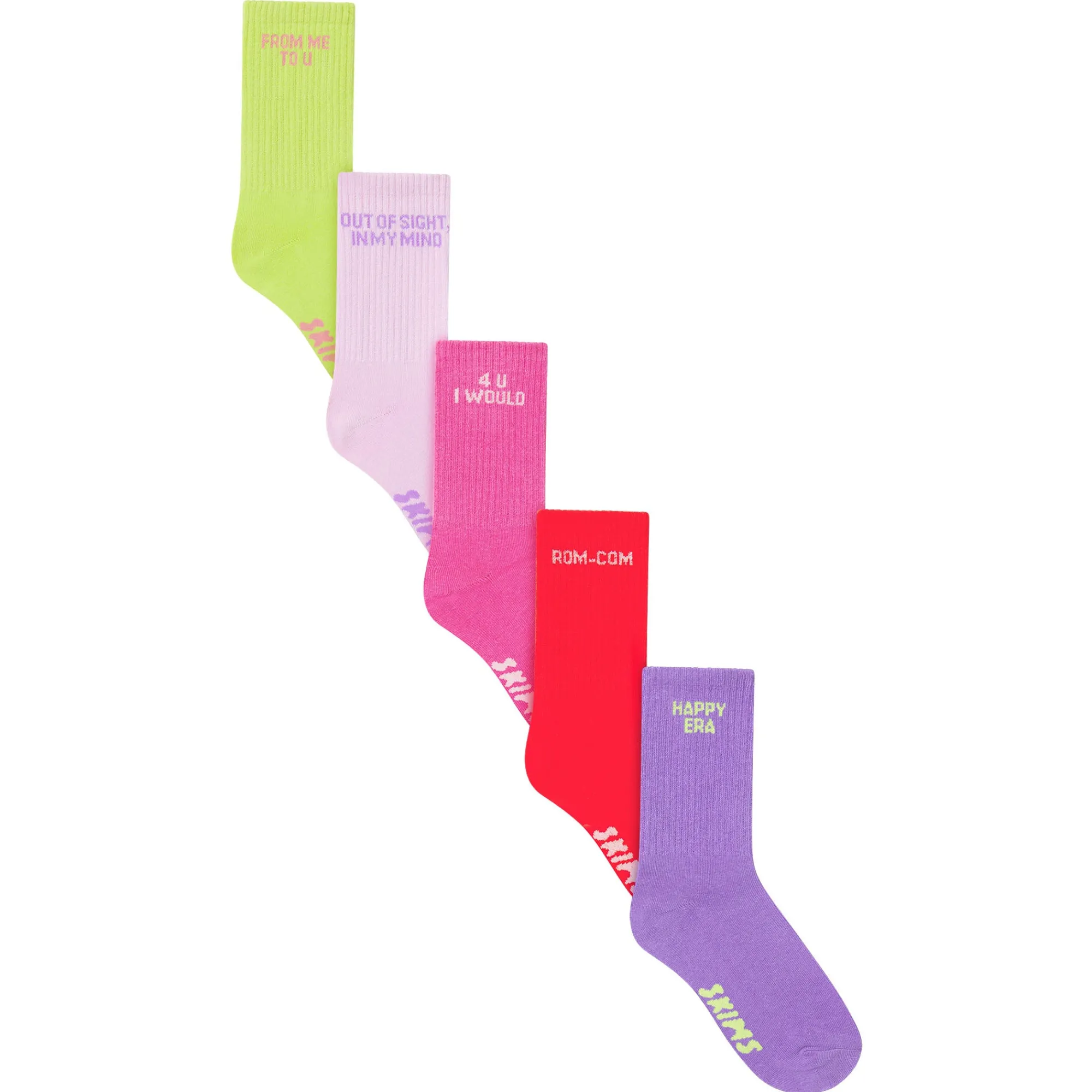 SPORT CREW SOCK 5-PACK | DAFFODIL BABY PINK MULTI-Skims Fashion