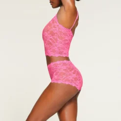 STRETCH LACE BOY SHORT | SUGAR PINK-Skims Clearance