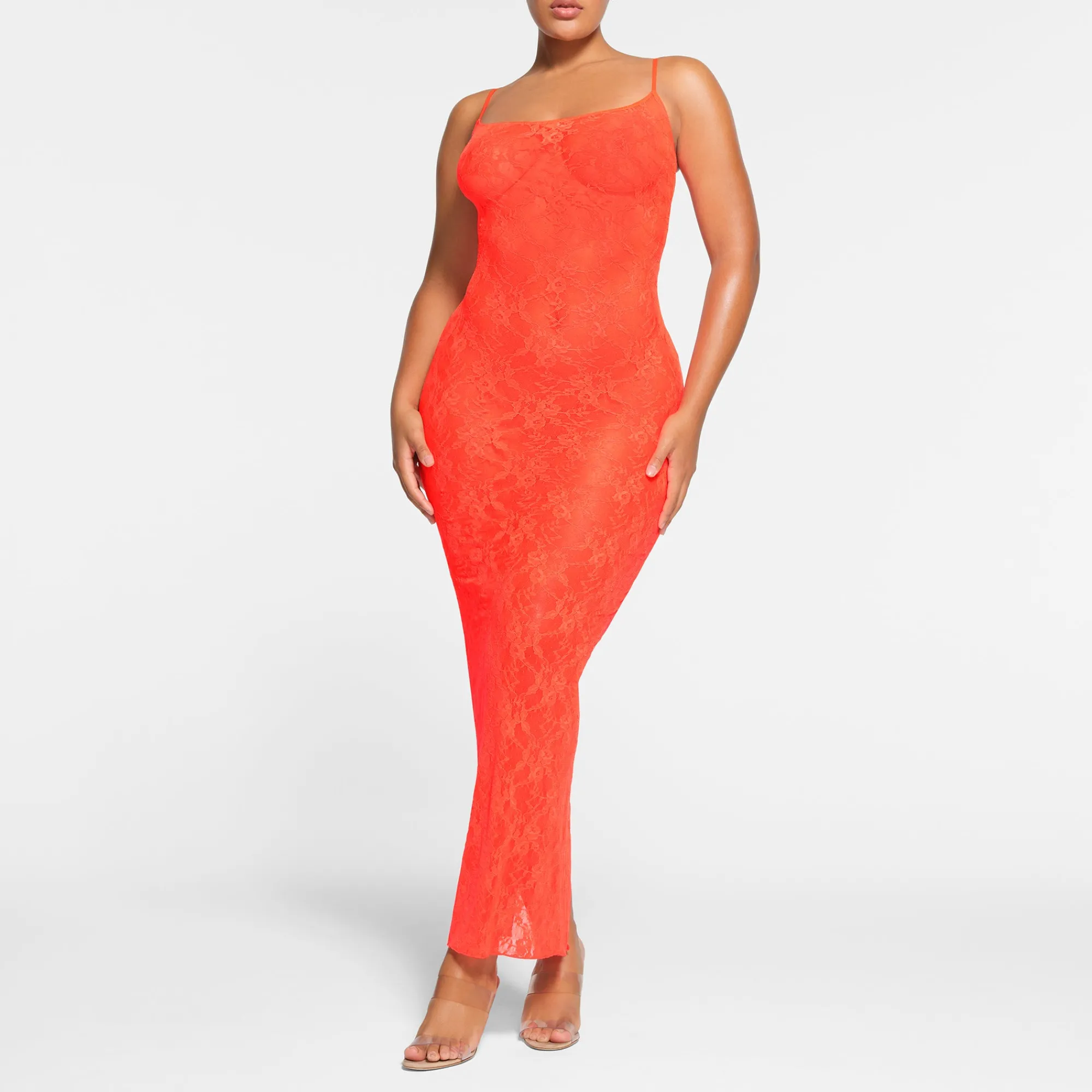 STRETCH LACE CAMI LONG DRESS |-Skims Outlet