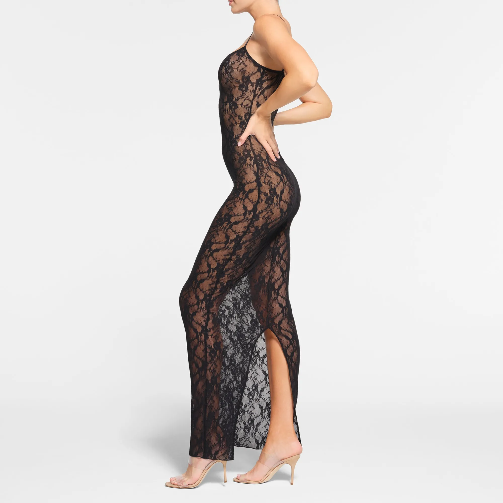 STRETCH LACE CAMI LONG DRESS |-Skims Sale