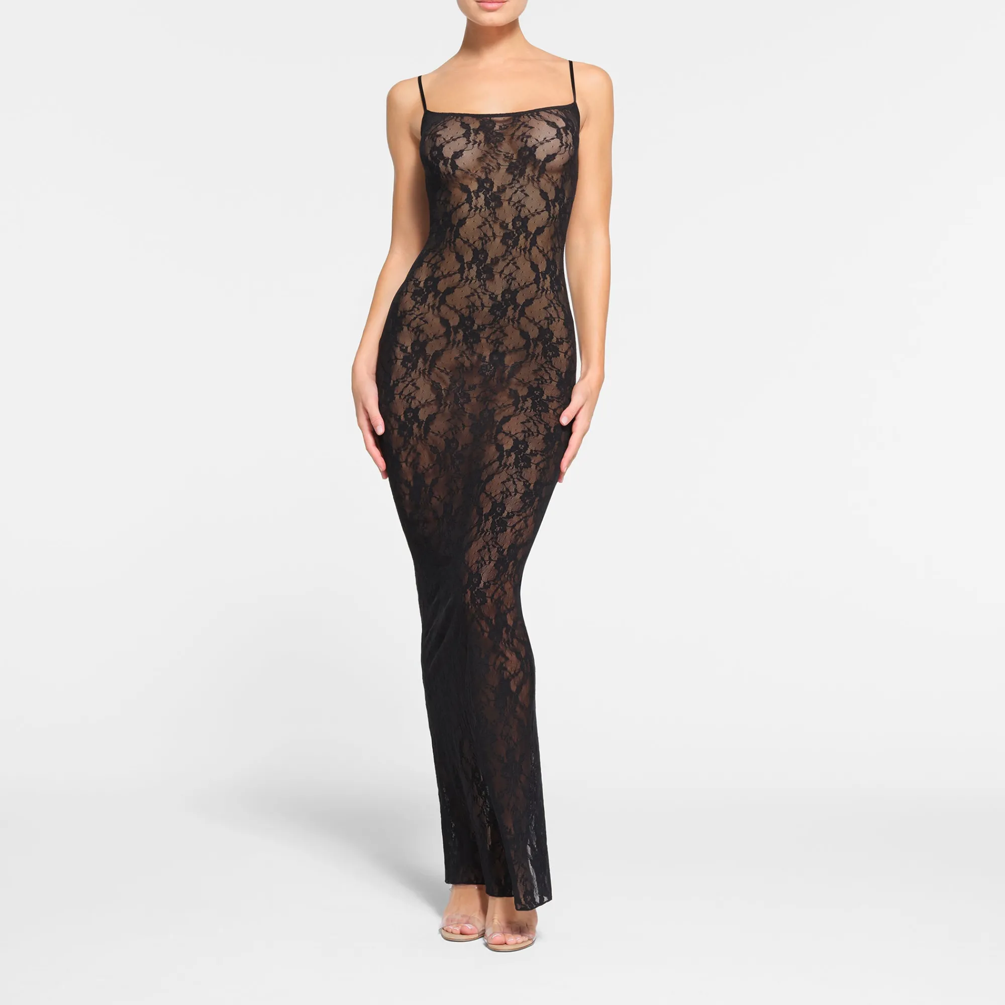 STRETCH LACE CAMI LONG DRESS |-Skims Sale