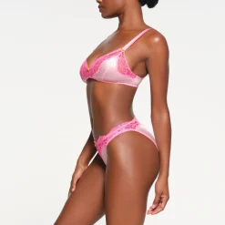 STRETCH SATIN LACE BIKINI | CHERRY BLOSSOM-Skims Outlet