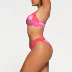 STRETCH SATIN LACE BIKINI | NEON ORCHID-Skims Online