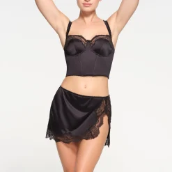 STRETCH SATIN LACE LOW RISE SLIP SKIRT |-Skims Sale