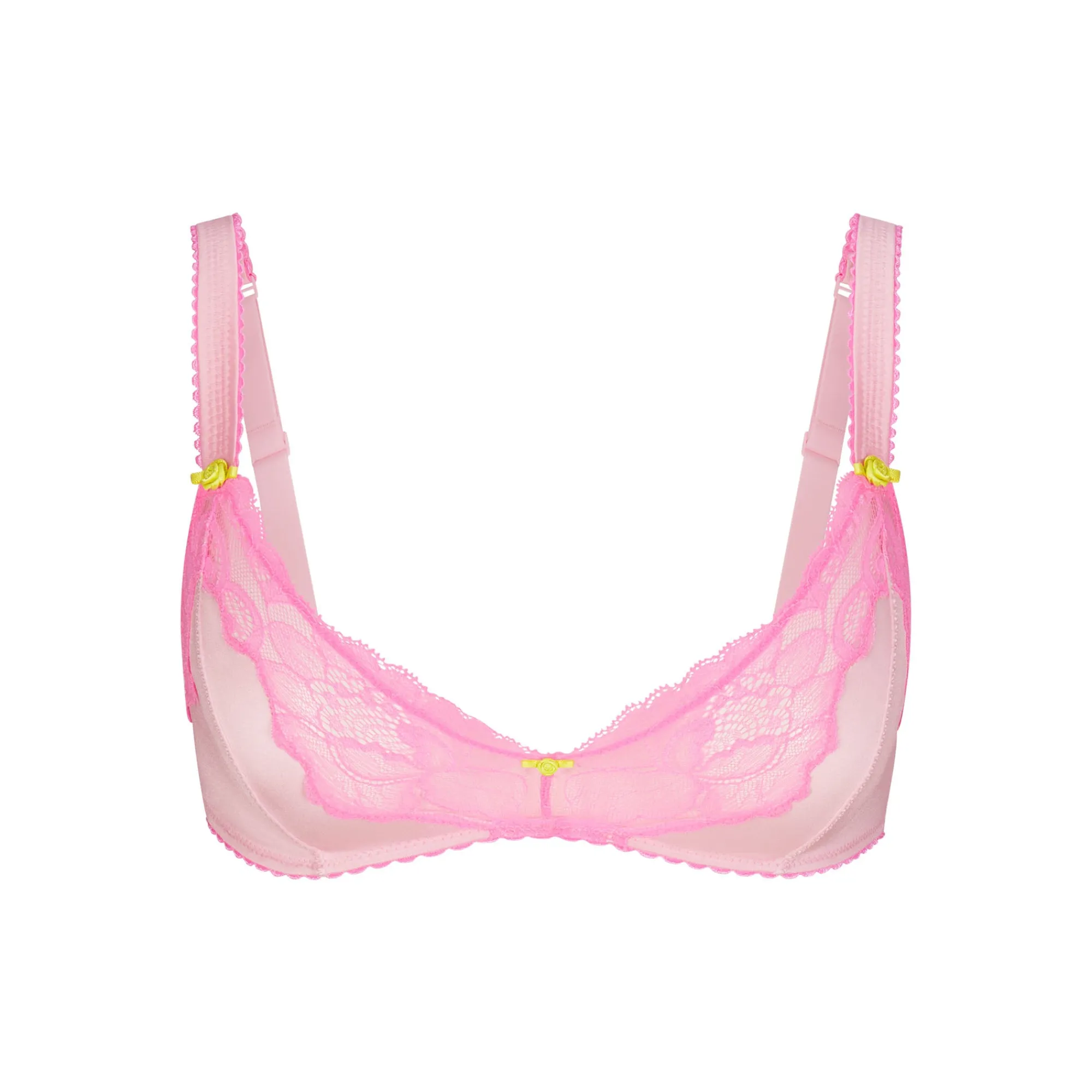 STRETCH SATIN LACE TRIANGLE BRALETTE | CHERRY BLOSSOM-Skims Sale