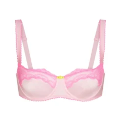 STRETCH SATIN LACE UNLINED BALCONETTE BRA | CHERRY BLOSSOM-Skims Fashion