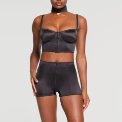 STRETCH SATIN PENDANT CROPPED CORSET |-Skims Outlet