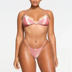 VELVET LACE TRIANGLE BRALETTE |-Skims Clearance