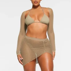 WARP KNIT COVER UP RUCHED SARONG |-Skims Sale