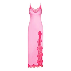 WOVEN SHINE LACE LONG DRESS | NEON ORCHID-Skims Best