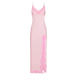 WOVEN SHINE LACE LONG DRESS | CHERRY BLOSSOM-Skims Fashion