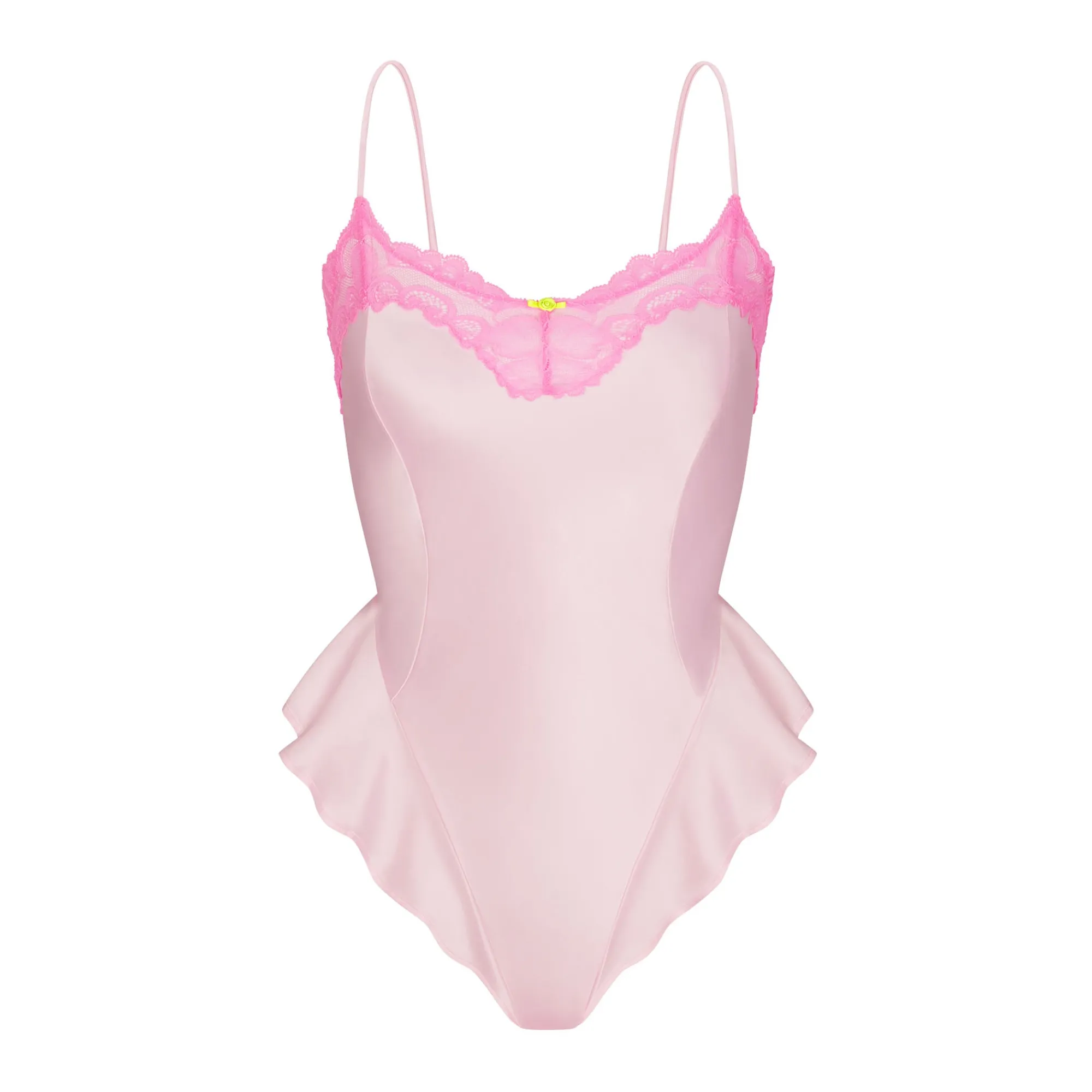 WOVEN SHINE LACE TEDDY | CHERRY BLOSSOM-Skims Online